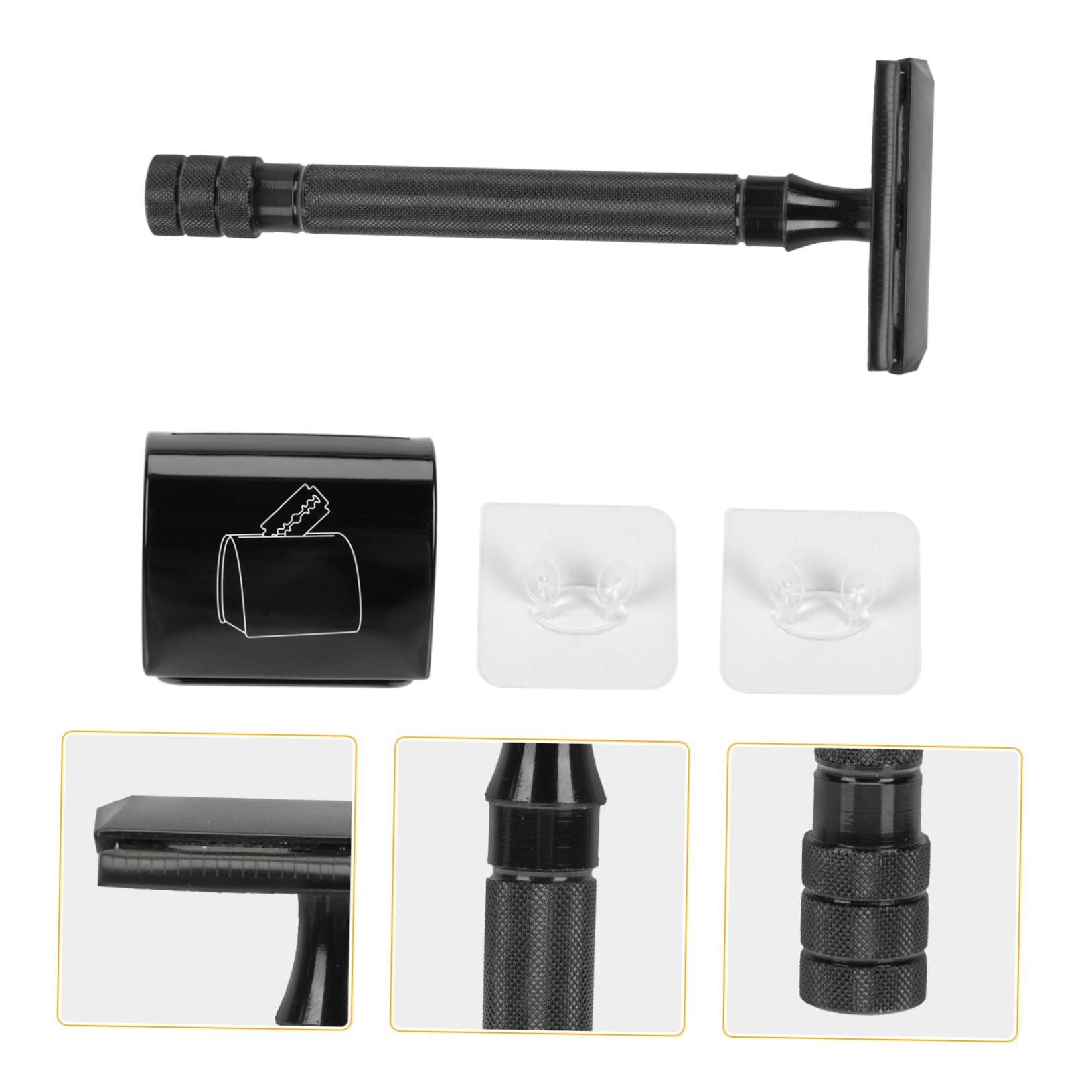 DOITOOL 3sets Rasoio Manuale Doppio Lato Stile Vintage Strumento Da Barba Leggero e Portatile Per Uomini Per Uso Quotidiano e Viaggi