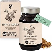 beegut Organic Propolis Capsules with Organic Propolis Extract in Vegetable Capsule, the Protective Resin of Bees, Sustainable Packaging - 120 Capsules