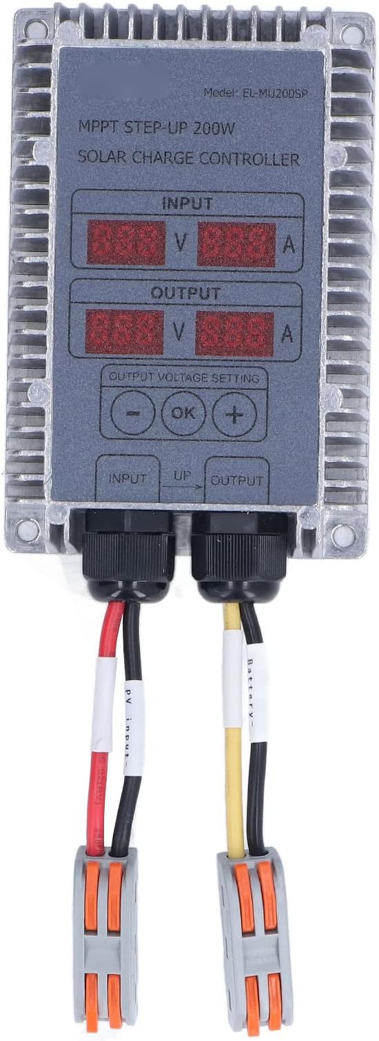 Solar Battery Charge Controller Boost MPPT Voltage Adjustable Waterproof with LCD Display 24‑85V(200W Boost Charger)
