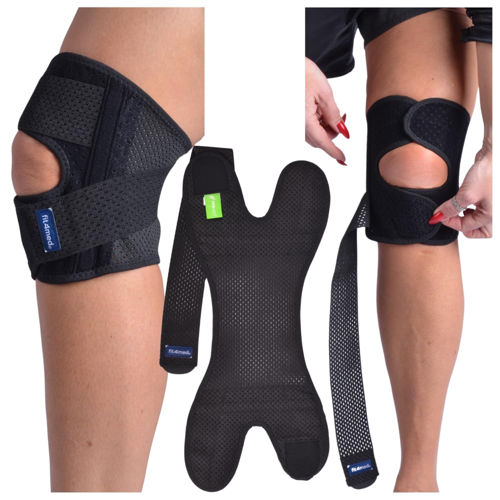 Stabilizator Kompresyjny Kolana z Bocznymi Fiszbinami, Prawy, Rozmiar L, Neopren, do Sportu i Rehabilitacji, Czarny