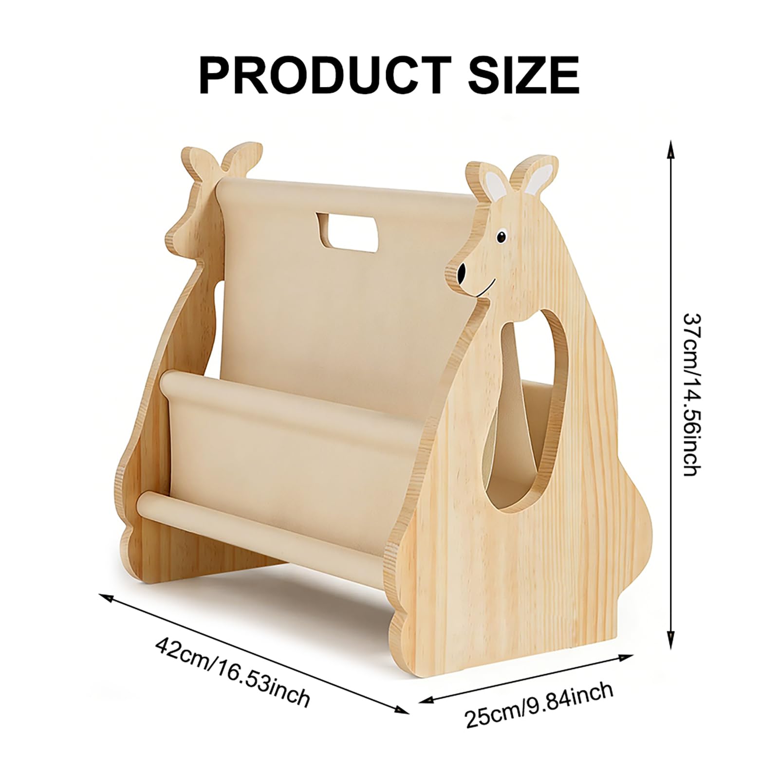 Bibliotheque Enfant en Bois Massif, Etagere Rangement pour Livres, Montessori Bibliothèque Livre, Organiseur de Livres pour Chambre d'enfants, Meuble pour Chambre d’Enfant, (H 37 cm)