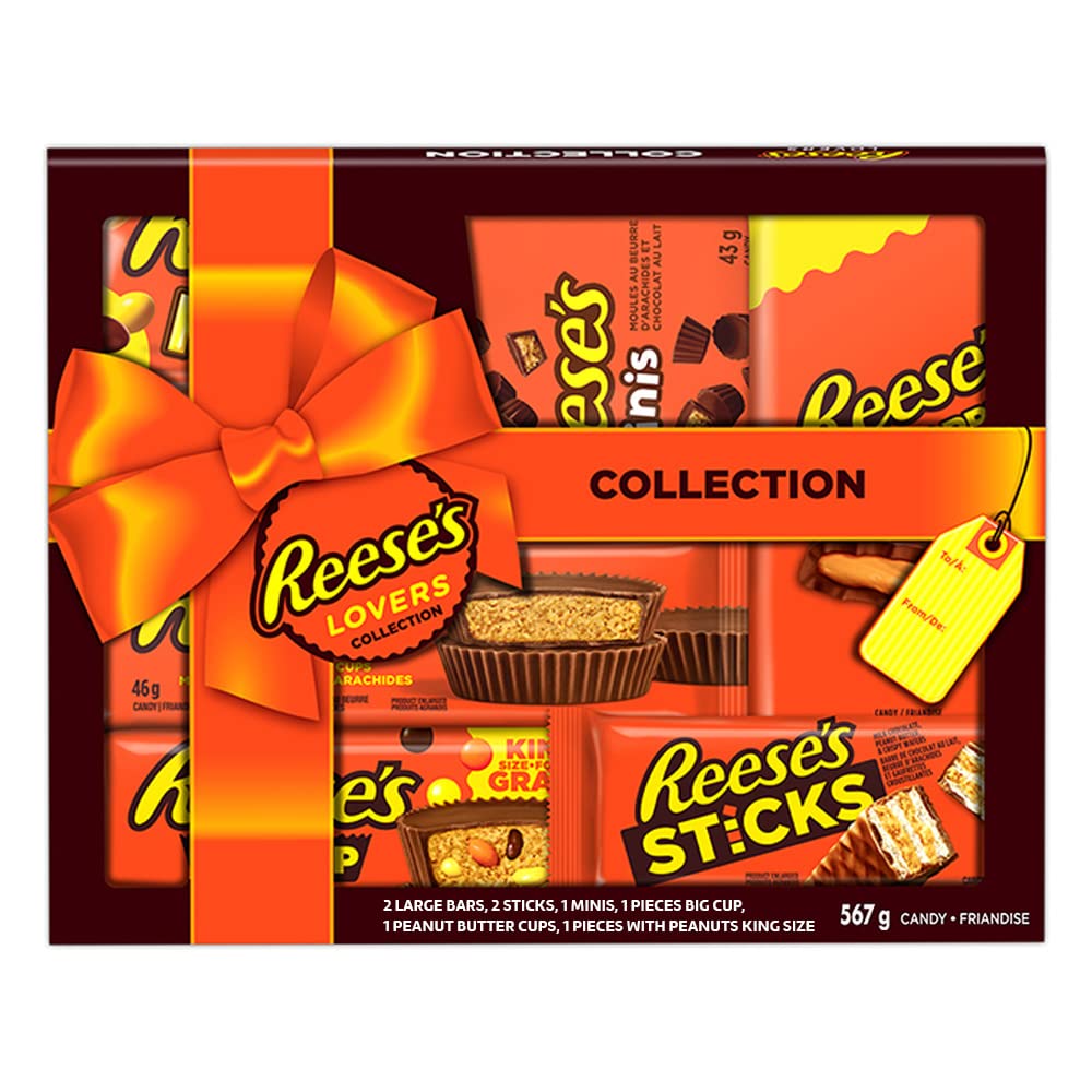 Reese's Lovers Gift Box, Assorted Chocolate Peanut Butter Bars, 535g (8 Assorted Bars) – Easter Gift for Chocolate Lovers - 4