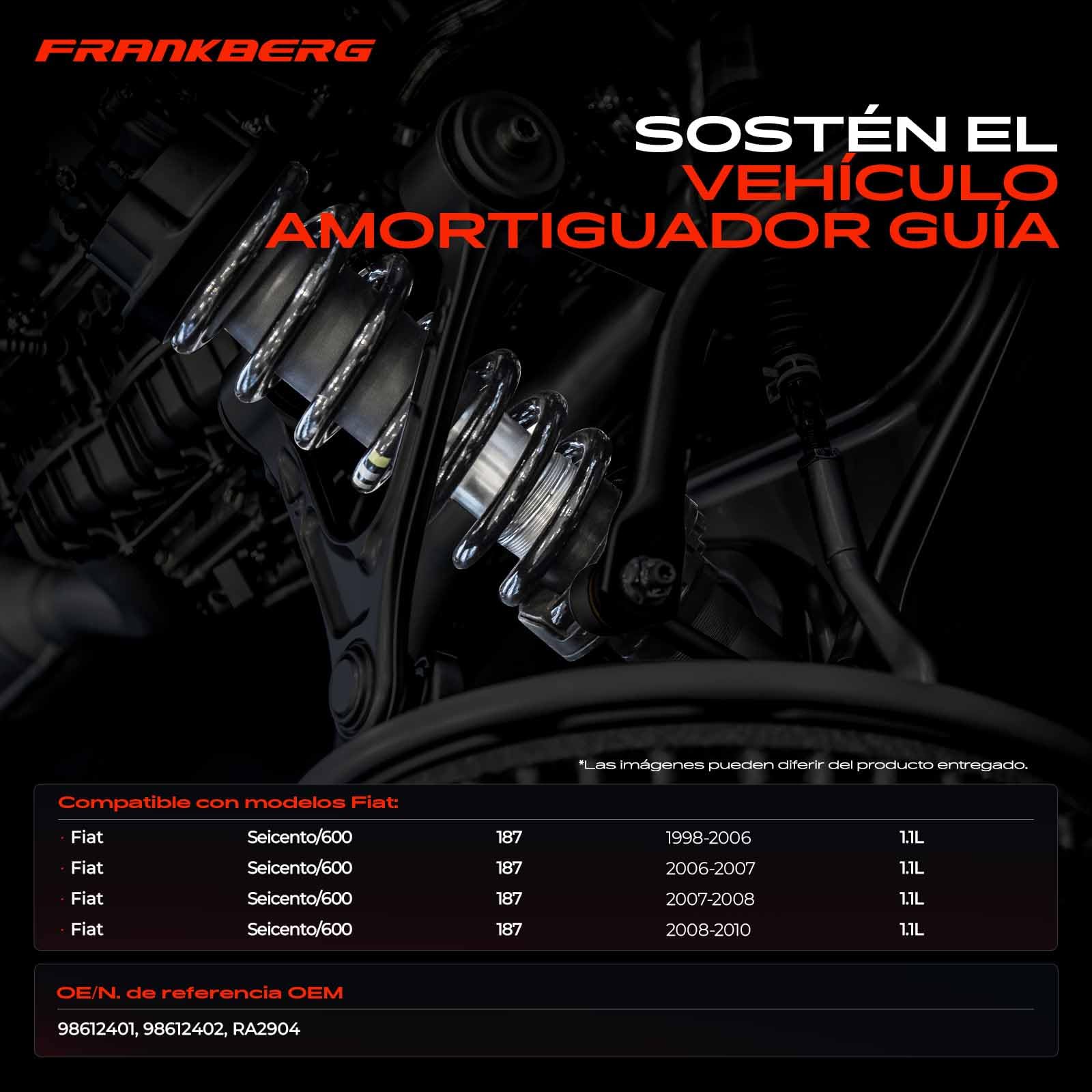 Frankberg 2 muelles de suspensión para eje delantero 98612401 | Compatible con: Seicento/600 187