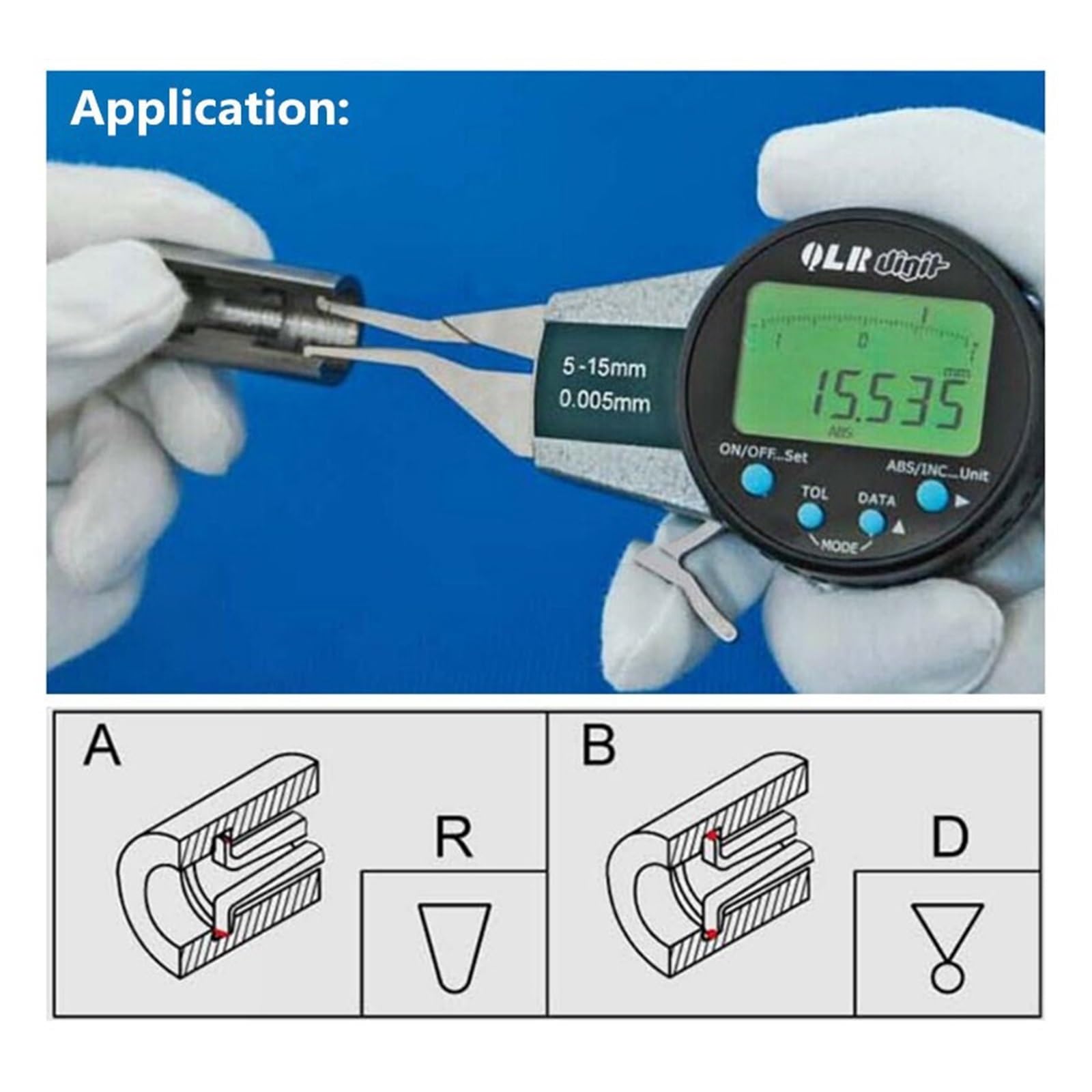 Mikrometr, 5-15/10-20/5-25/40-60mm 0.005mm cyfrowy suwmiarka wewnętrzna elektroniczny miernik z obrotową tarczą pomiarową otwór rowek Abs mikrometr(20-30mm)