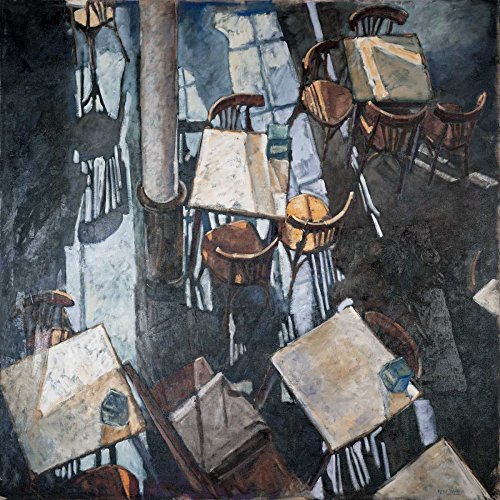 AFFICHE sur TOILE ENCADRÉ Premium Adolf Llovera Café Zurich 65cm