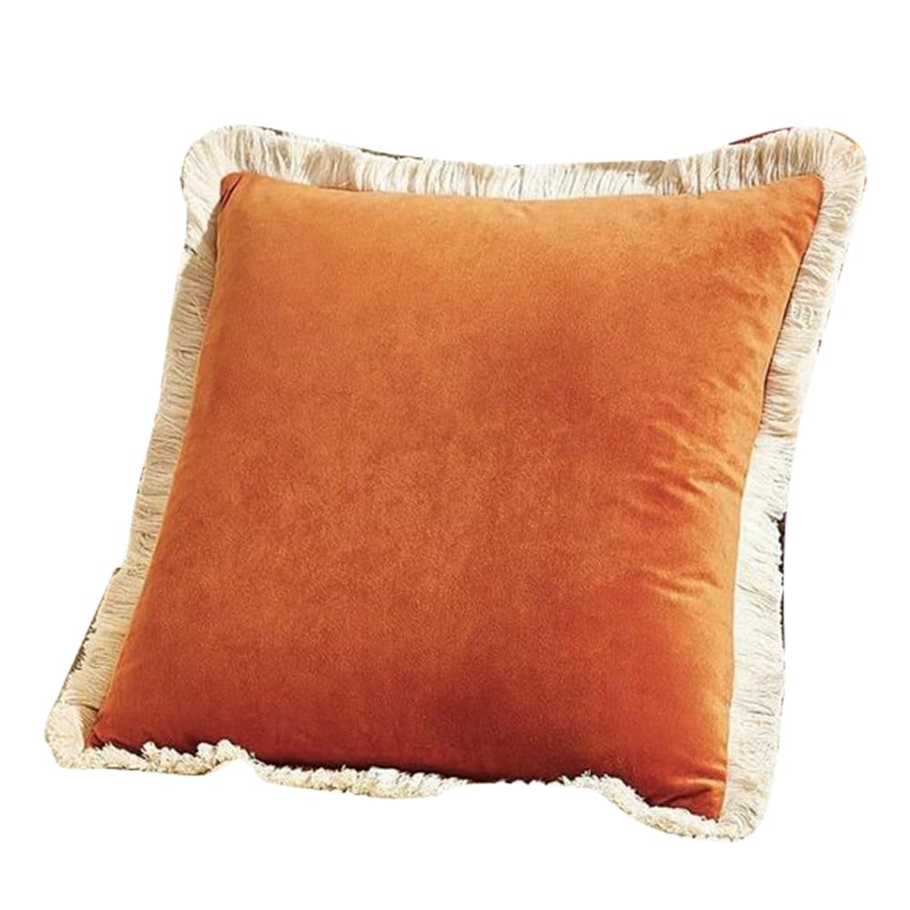 CTRLZS Soft Velvet Decoration Pillow Cover Sofa Cushions, Orange,18x18inch