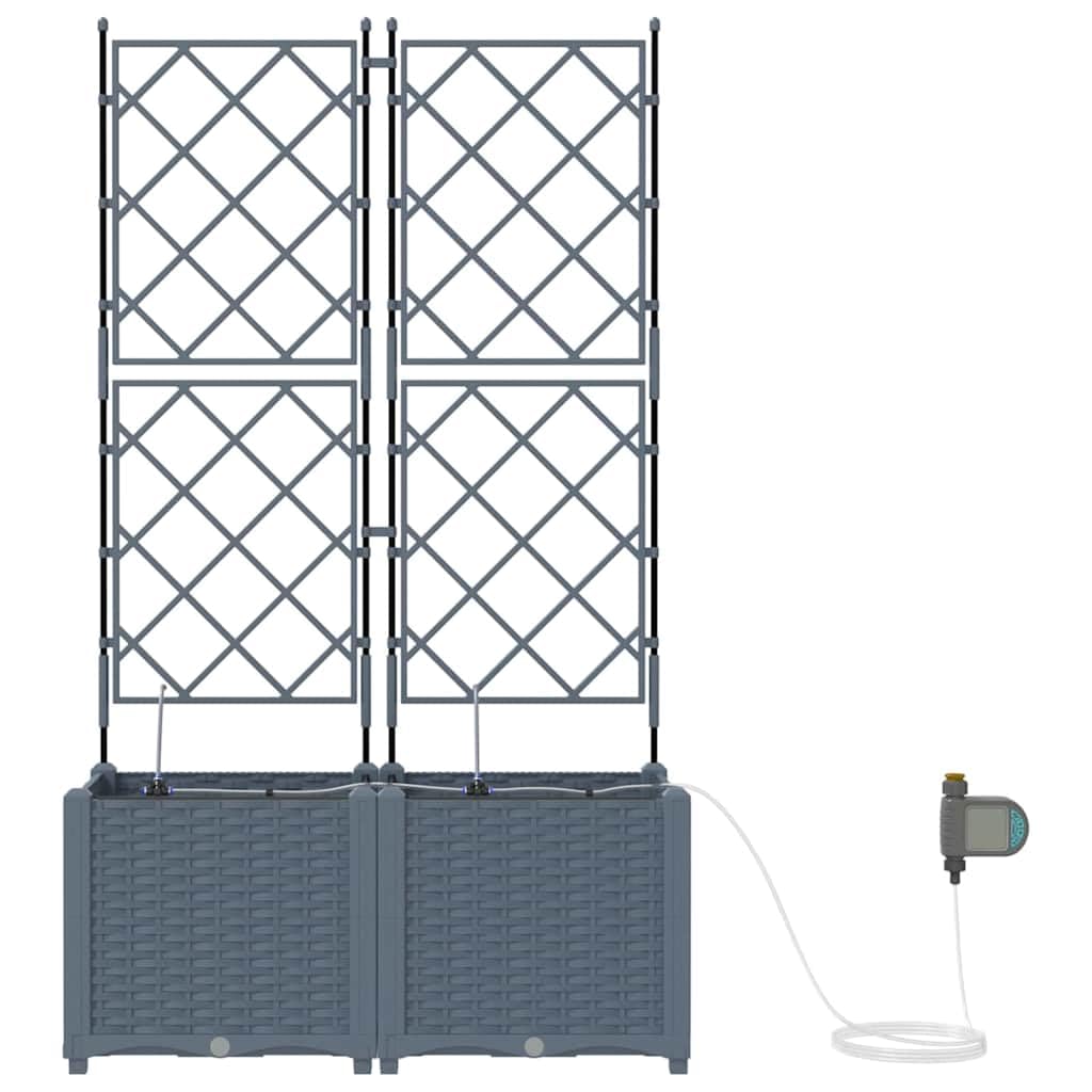vidaXL Doniczka ogrodowa 2 pcs Jasnoszary 80 x 40 x 142 cm, Ogród i taras, nowoczesna doniczka samonawadniająca, trwały pojemnik na rośliny patio