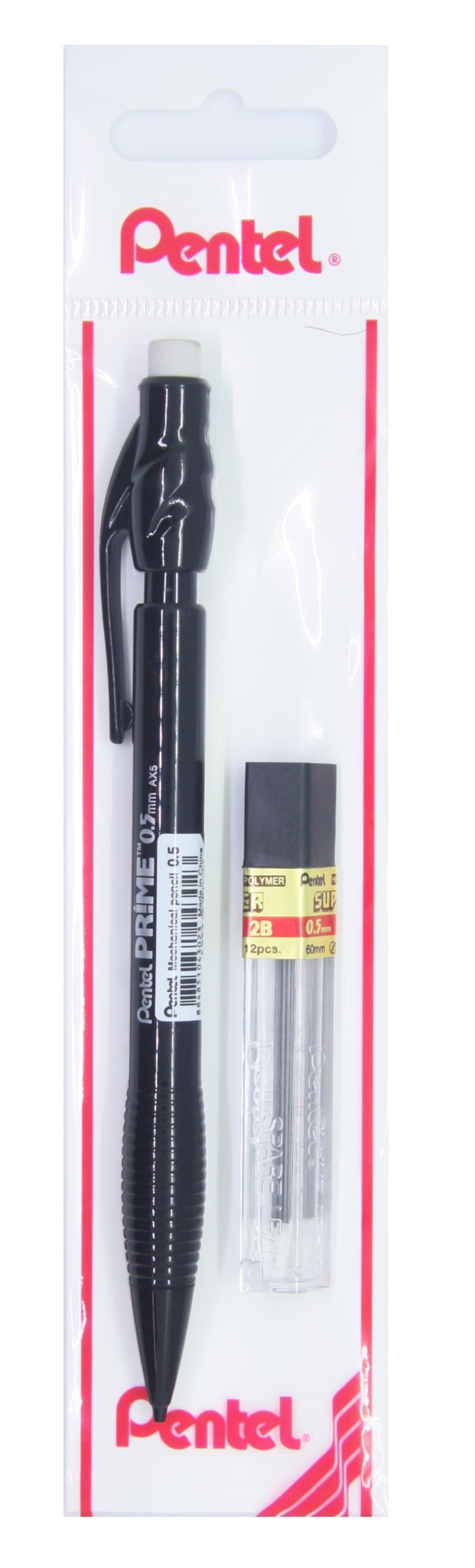 Pentel 0.5 mm PRIME Plastik Gövdeli Versatil + 12'li Yedek Uç Set SİYAH