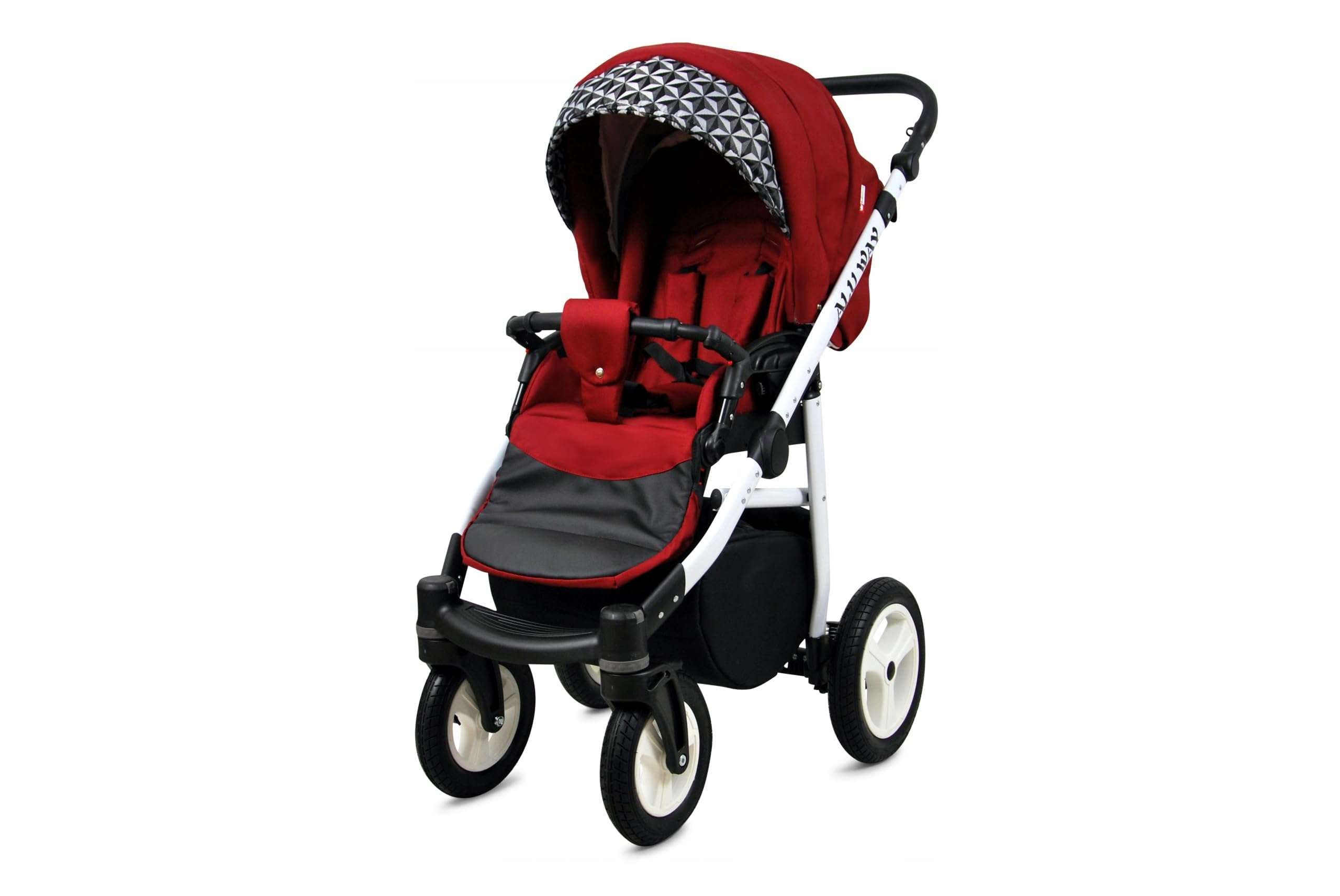 BabyLux® Kinderwagen Set 4 in 1 - Alu Way - incl. Babywanne, Buggy Sportsitz, Auto-Babyschale, ISOFIX-Basisstation - Autositz - Kinderwagenset - Kombikinderwagen mit Wickeltasche usw.