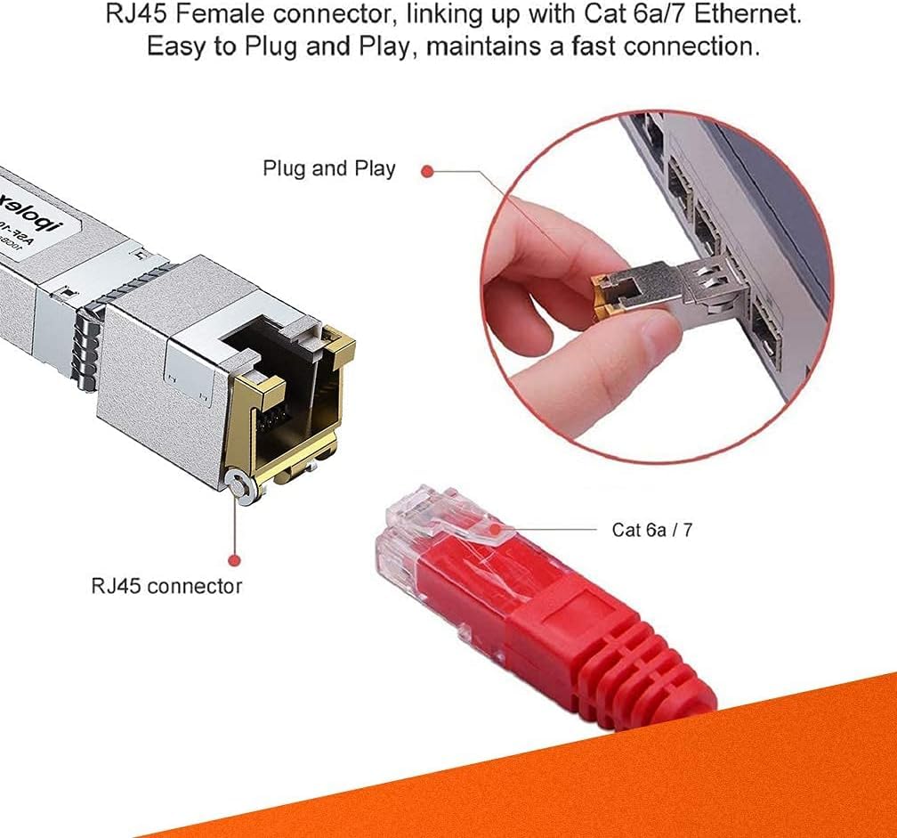 ipolex SFP+ RJ45 Copper Transceiver 10GBase-T Module Compatible Cisco SFP-10G-T-S Ubiquiti UF-RJ45-10G 30m