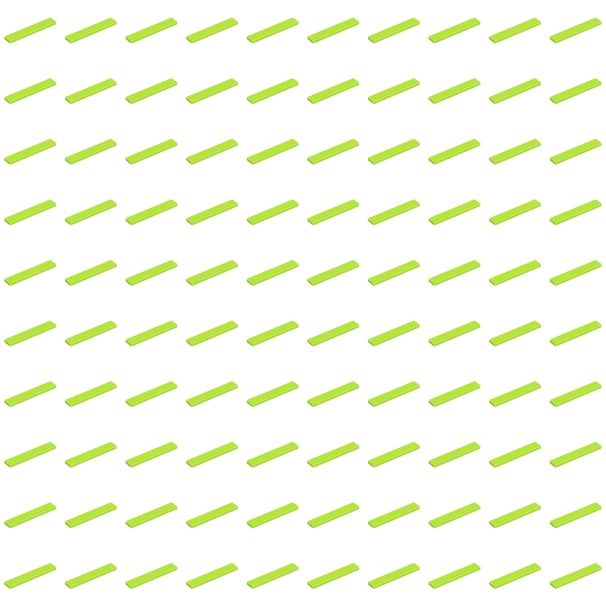 LEGO Tile 1 x 6, Part Number 6636 (Lime, 10, Bricks) — image 1