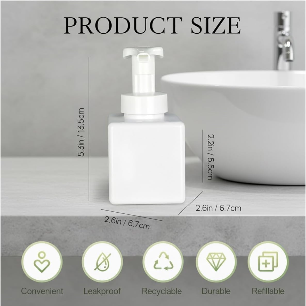 12 Piece 250ml Foam Soap Dispenser, Travel Foam Dispenser. Refillable Plastic Pump Hand Soap Bottle, Travel Essentials, Clear Container for Bathroom Vanity