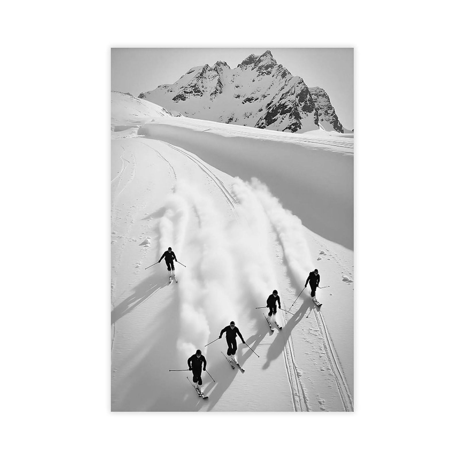 NFFBGFD Retro Skiing Poster Canvas Poster Bedroom Decor Landscape Decor Gift 08x12inch(20x30cm)
