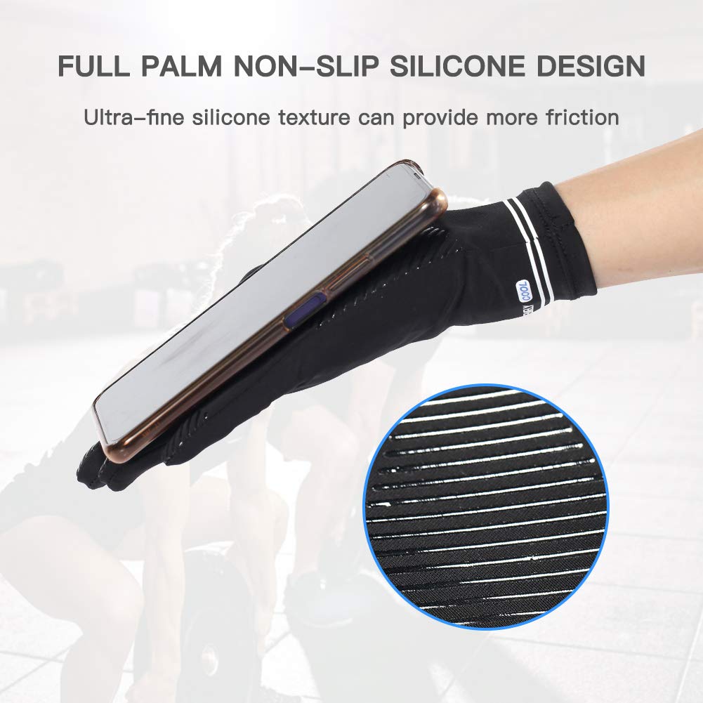 BARCHI HEAT Laufhandschuhe Herren Damen, Kühlung Vollfinger Ice Silk Arbeitshandschuhe mit Palm Anti-Rutsch Sonnenschutz zum Radfahren Wandern Fahren Outdoor Sport