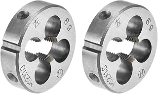 sourcing map M12 X 1 Metric Round Die, Machine Thread Left Hand Threading Die, Alloy Tool Steel Screw Thread Cutting Die, 2pcs