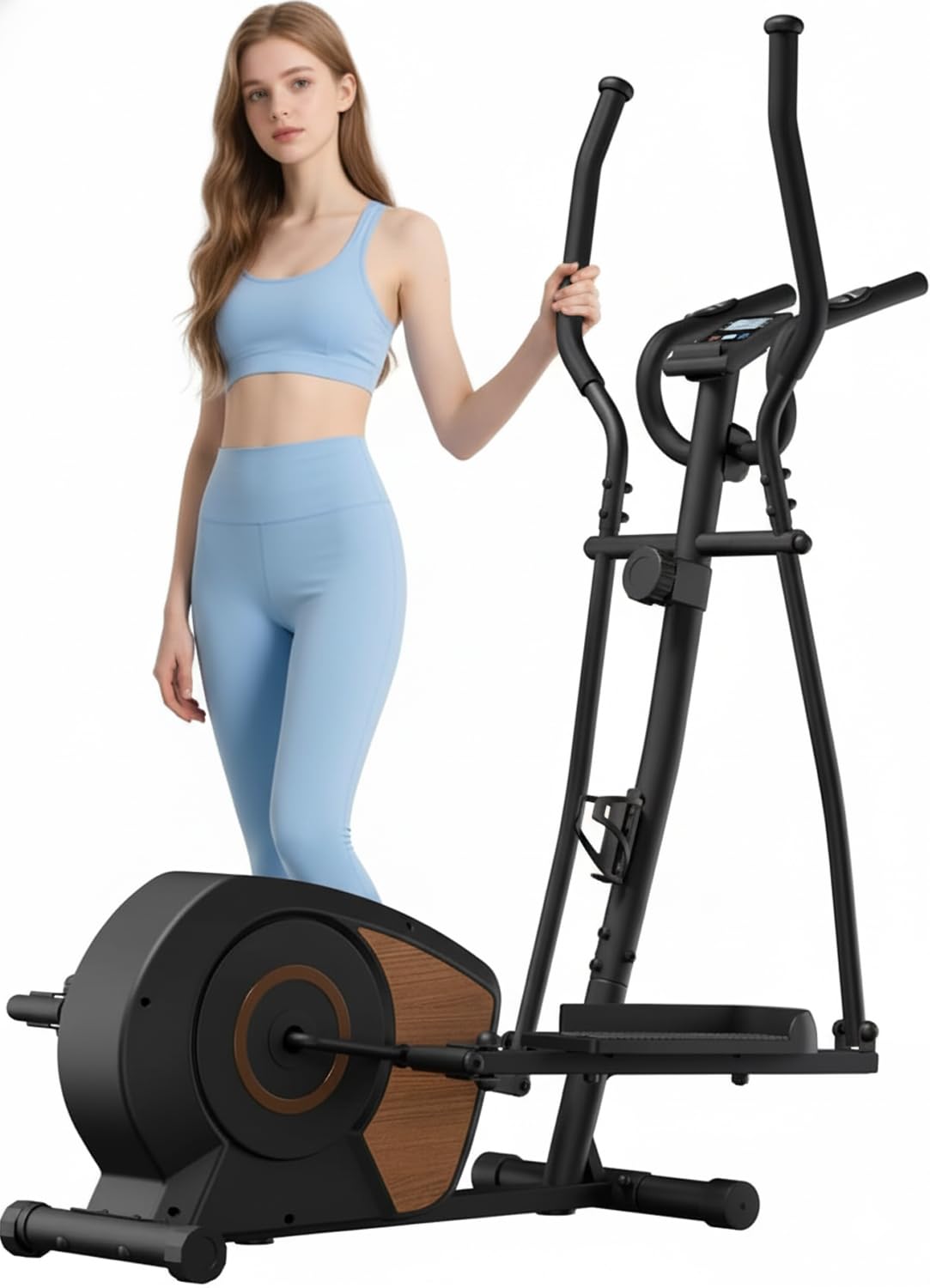 Crosstrainer Für Zuhause, Aeriflo S100C Magnetischer Ellipsentrainer Mit Bluetooth & App, 16 Widerstandsstufen, LCD-Display & Transportrollen, Ultraleiser Crosstrainer Für Cardio-Training