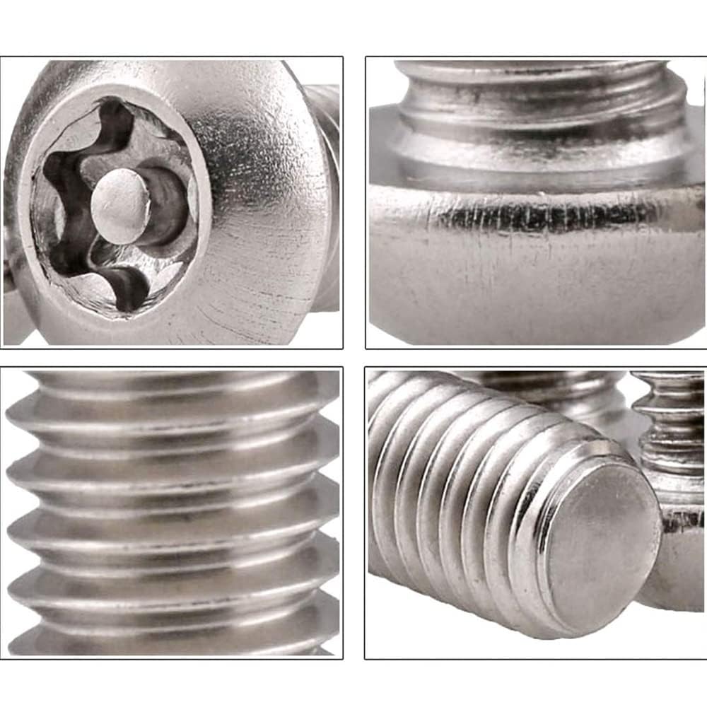 FarDeer Tornillo de Seguridad Antirrobo de Acero Inoxidable Torx M6/M8 a Prueba de Manipulación - Plata (M6*12mm * 10pcs)