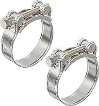 Exhaust Pipe Clamp Car Stainless Steel 60-63mm Motorcycle Exhaust Clamp 2PCS Motorcycle Exhaust Clamp Soft and Solid Suitable For Pipe Shops (2, 60-63mm)
