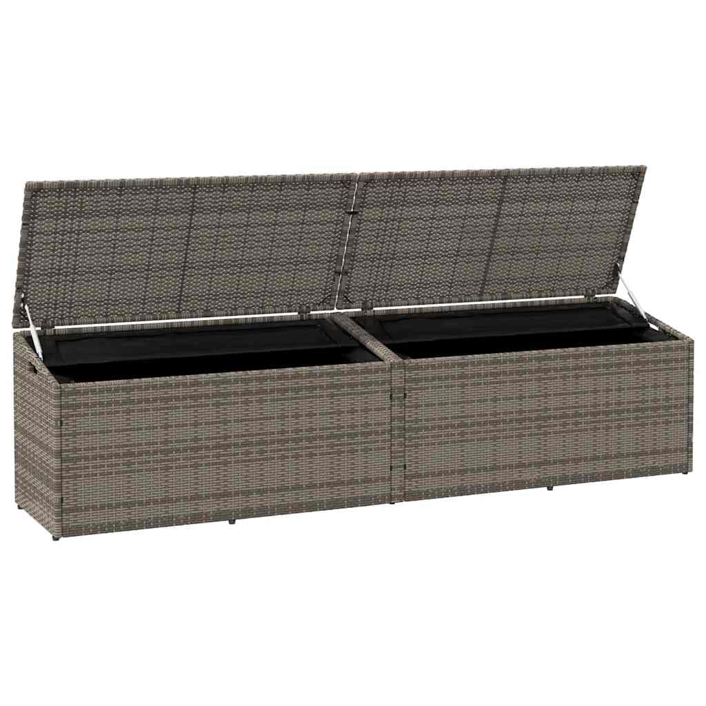 Générique Cassapanca giardino resina intrecciata grigio 220x50x58 cm, scatola esterna per cuscini con telaio in acciaio e borsa impermeabile
