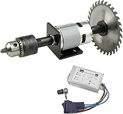 CHANCS Serra Circular 775 Motor Elétrico CC 24V 12000RPM Eixo de Saída Dupla com Controlador de Velocidade PWM