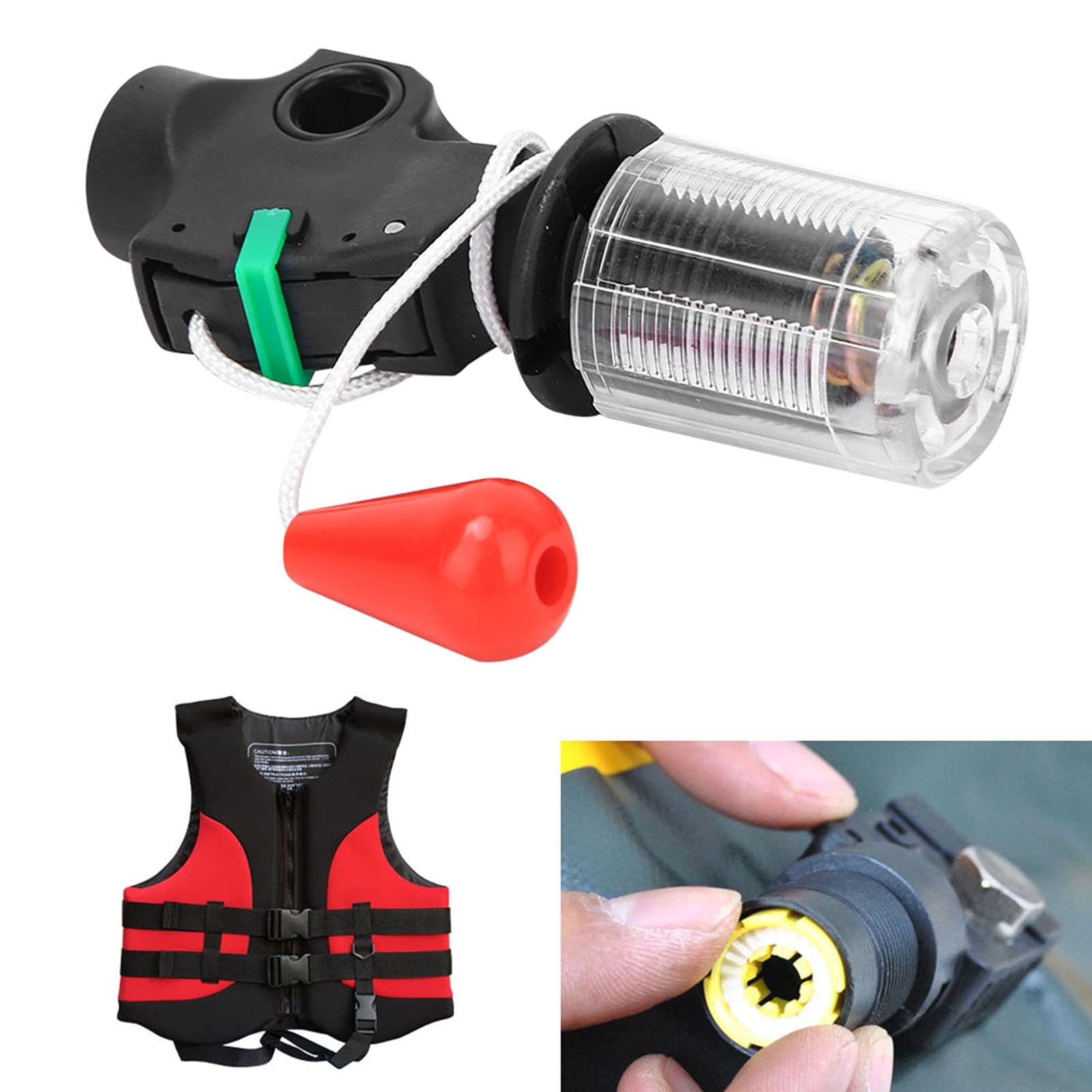 Giubbotti di salvataggio gonfiabili, dispositivo di gonfiaggio automatico per giubbotti di salvataggio, portatile, con pillole, accessori per alpinismo e campeggio