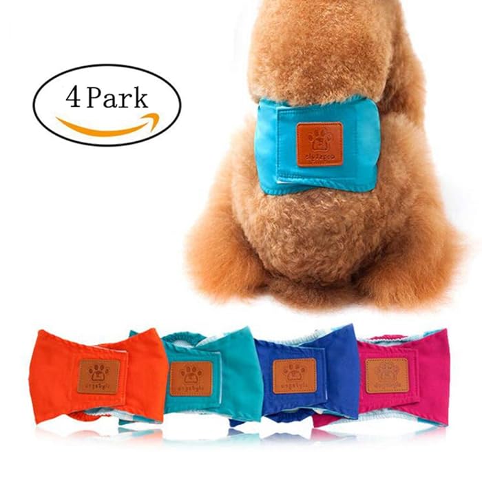Buy PETEMOO 4 Pack Male Dog Belly Band Nappies Urine Incontinence