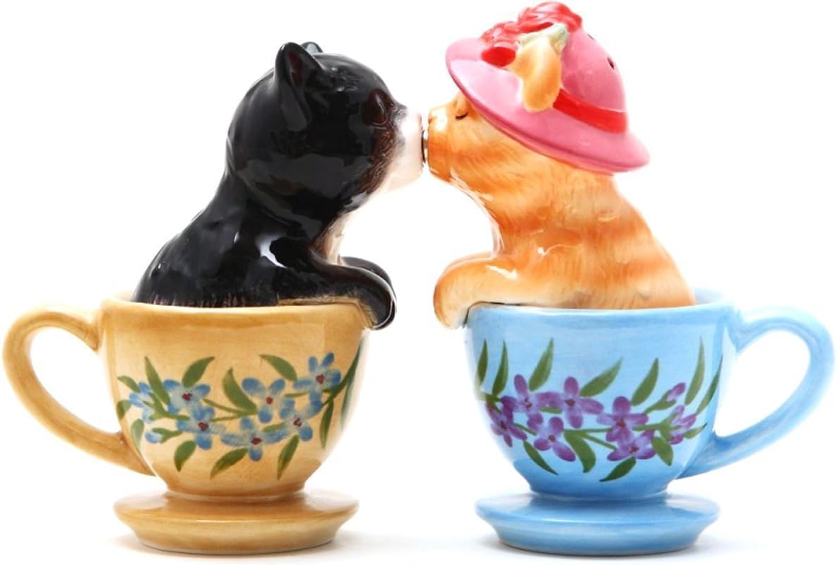 Tea Cup Kittens Salt and Pepper Shaker Set