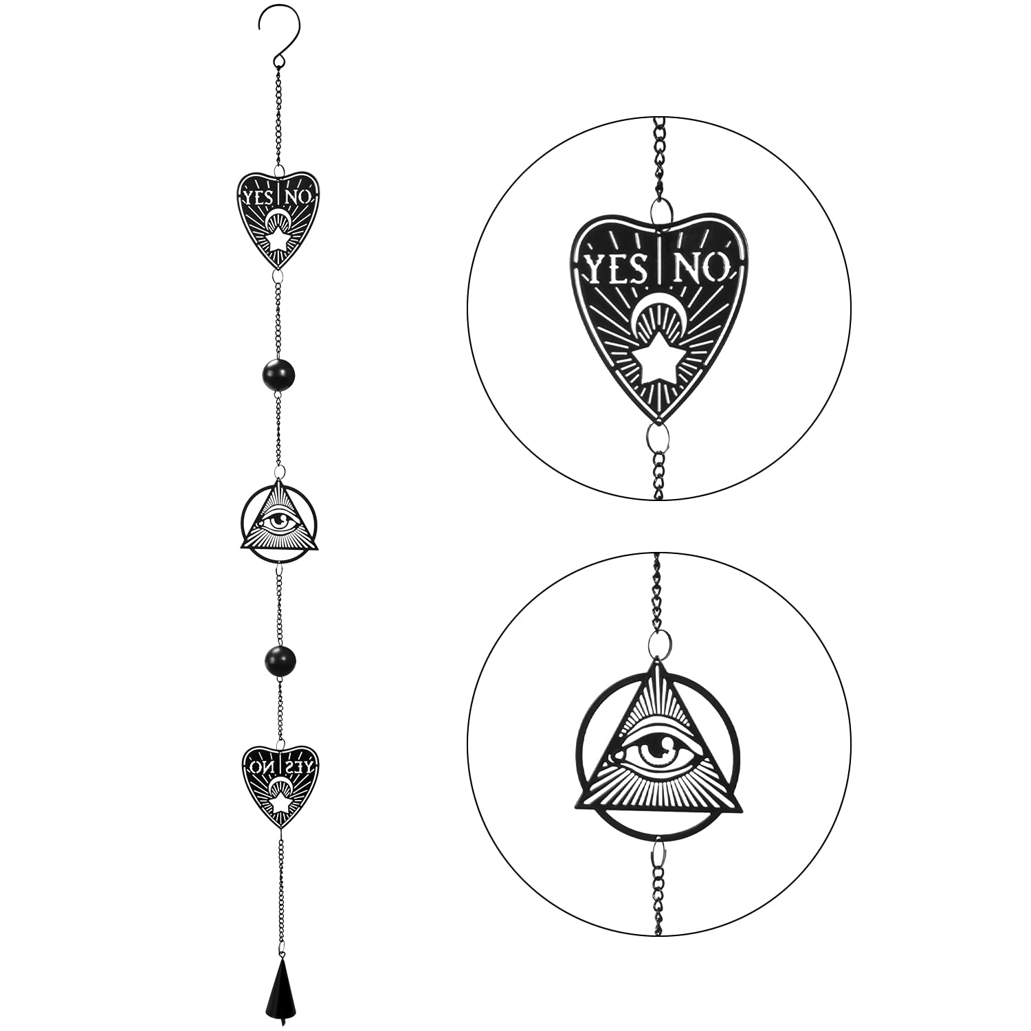 Carillon à vent suspendu dans un salon : la planchette Alchemy crée un havre de paix