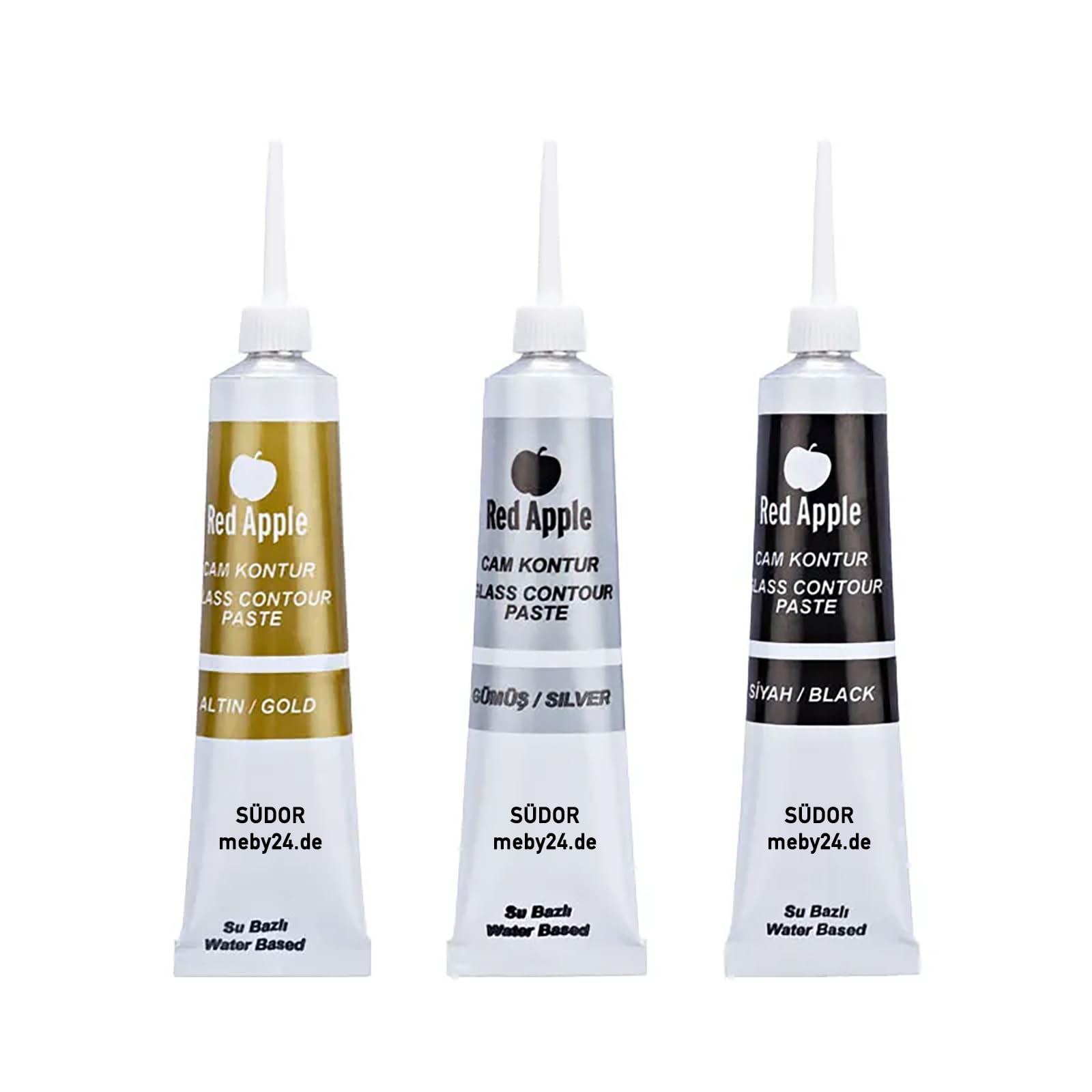 Contour Paint Set for Glass Painting. Suitable for Decorative Design. Contour Paste (3 x 20 ml)