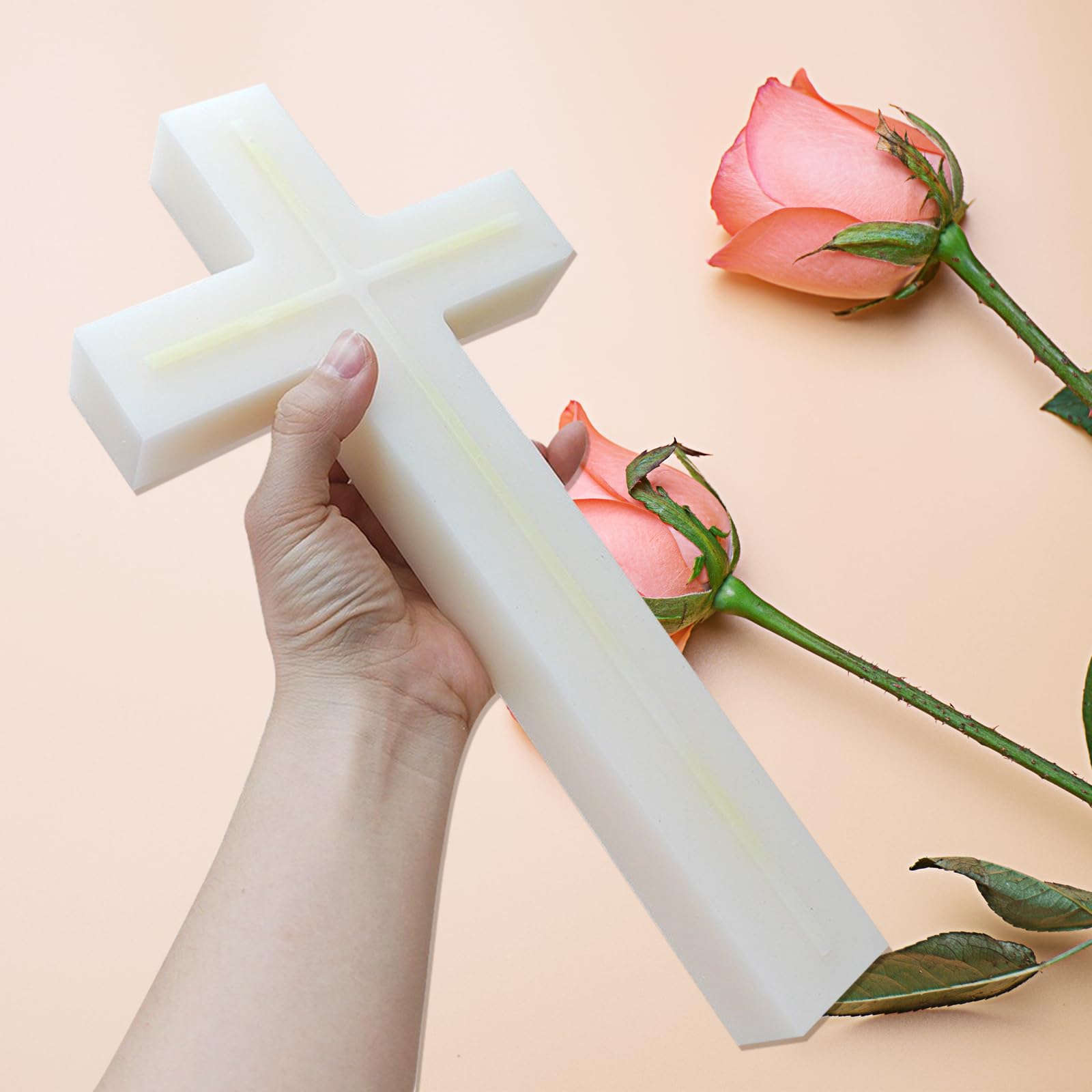 Silikonform für Kerzen, 33 cm, super großes Kreuz, Silikonform, 3D-Kreuzkerzenherstellung, große Harzgussform für Kerzen, Wachs, Schokolade, Anhänger, Kunstharz, Handwerk
