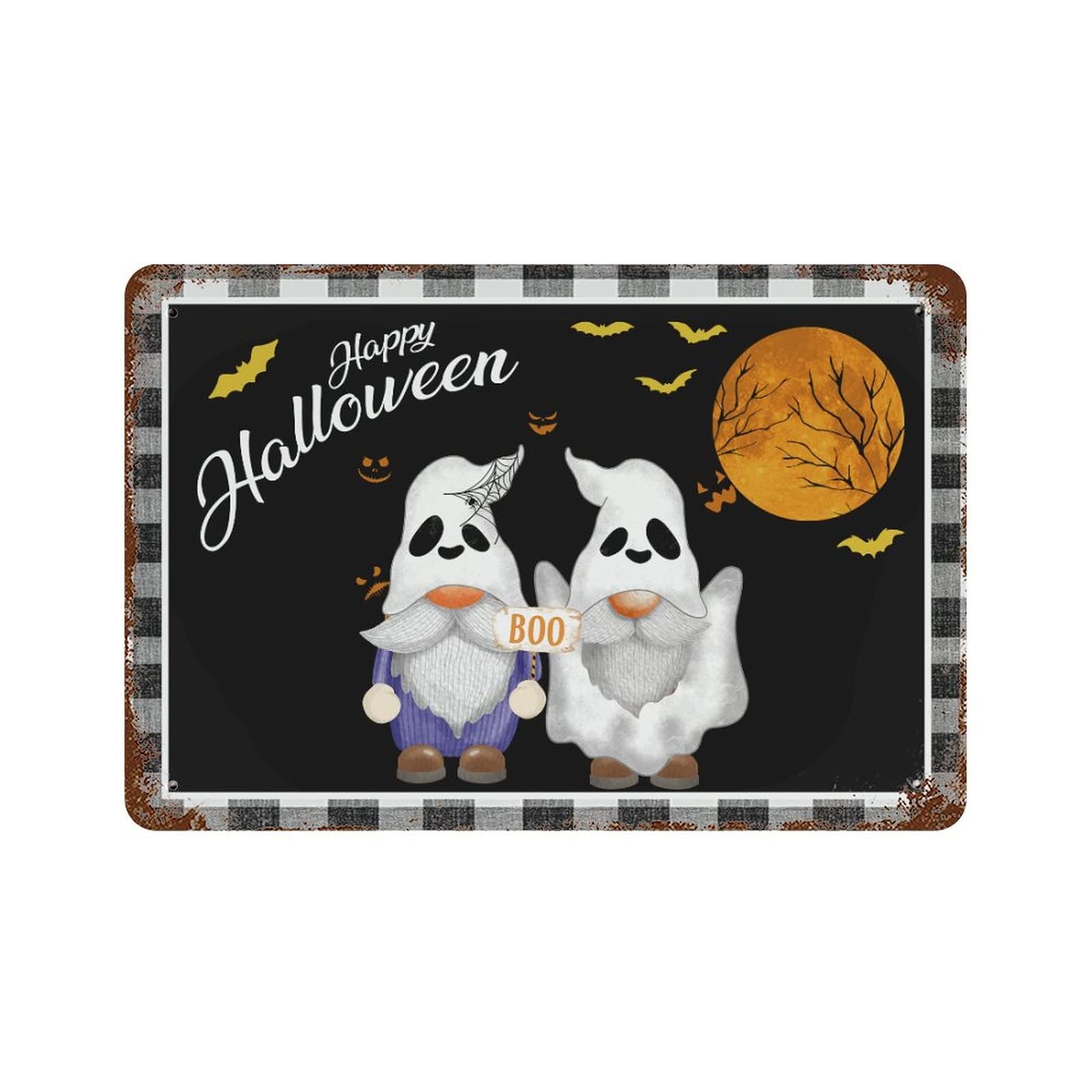 Panneau en métal Happy Halloween plaque murale 30,5 x 45,7 cm