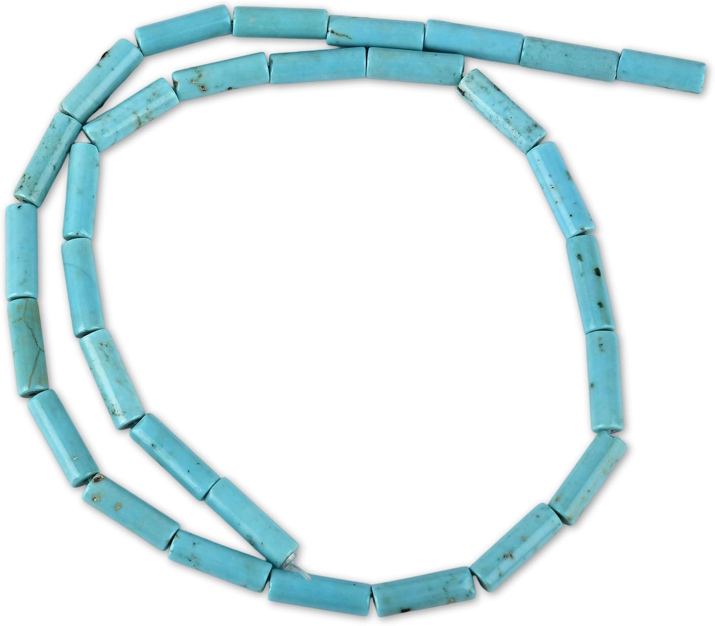 HAAMIIQII Natural Blue Turquoise Tube Beads 13x4mm Column Stone Cylinder Gemstone Loose Beads for Jewelry Making Strand 15 Inch (28-29pcs) - Image 3