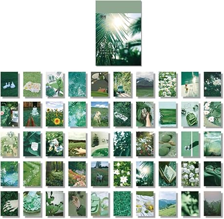 100 pcs stickers set notebook style diy journal stickers for planner beautiful scenery green leaves texture decoration school supplies 50 designs each 2pcs green leaf fukezhouri arts crafts sewing