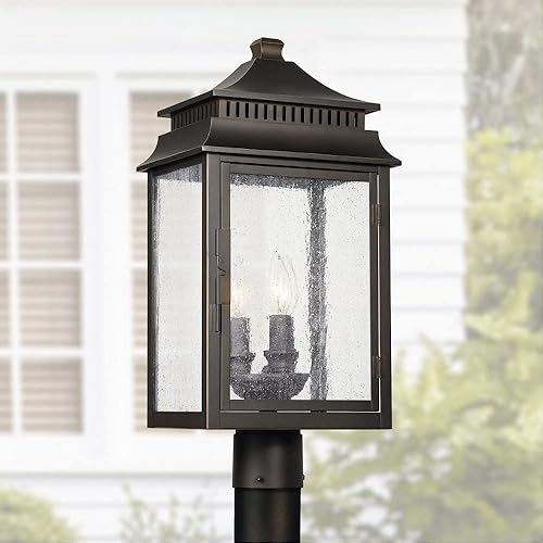 Miniatura 5 de Capital Lighting 936932OZ Sutter Creek - Poste de cristal de agua antiguo para exteriores, 3 luces, 180 vatios totales, 21 pulgadas de alto x 10