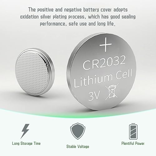 Miniatura 5 de Pila de botón de batería de litio CR2032 de 3V - 100 piezas de pila de botón CR2032 batería CR2032, baterías de juguete de reloj