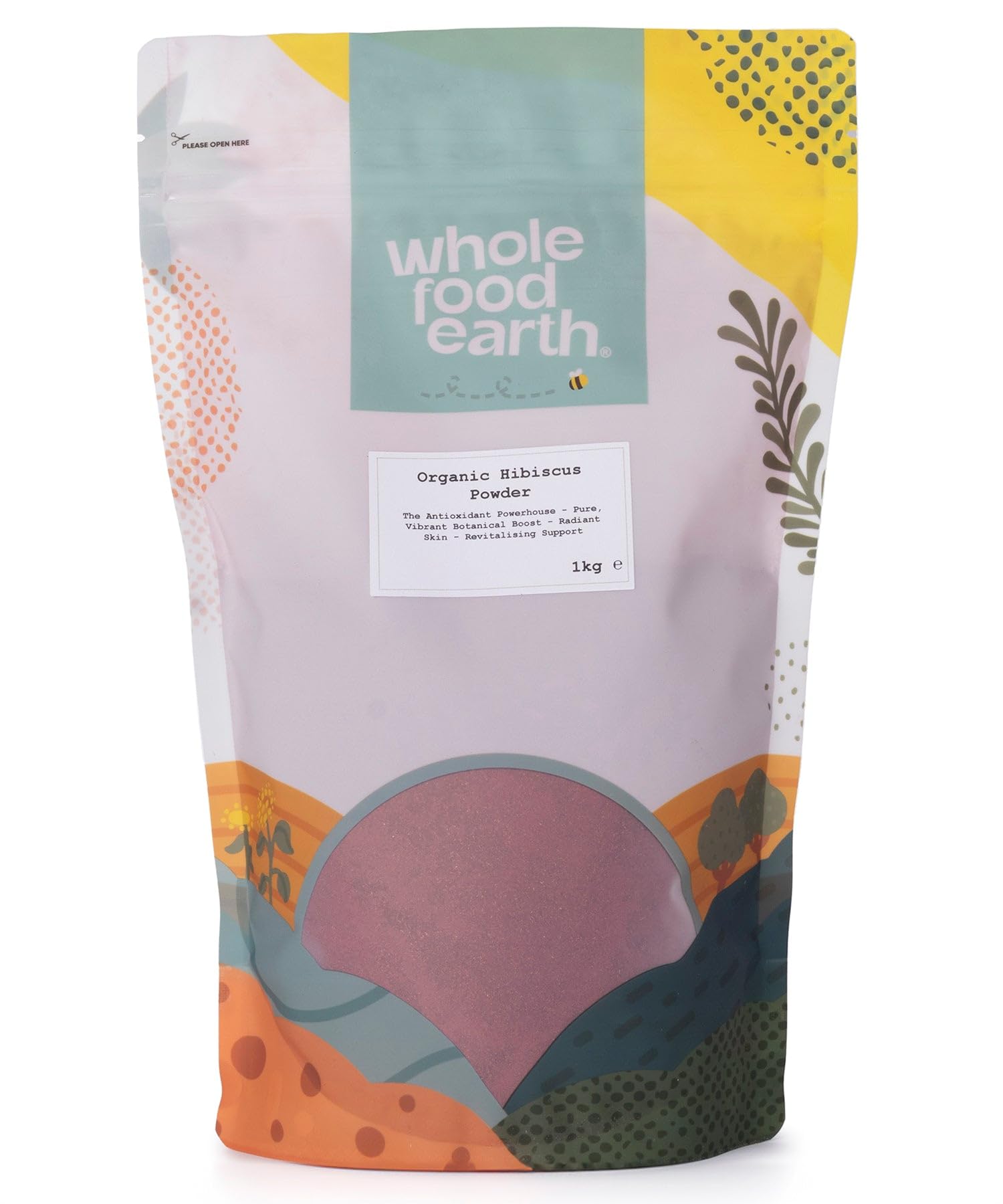 Wholefood Earth Organic Hibiscus Powder 1kg | Organic | Vegan | Natural
