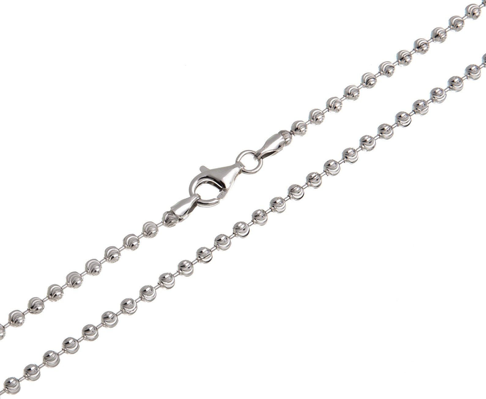 3mm Kugelkette, geschliffen- echt 925 Silber, Länge 38-120cm…