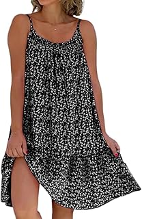 Summer Pink Cami Bloom Dress for Women,Pink Sundress,Boho Sun Beach Dresses,CamiBloom - Floral Printed Camisole Dress