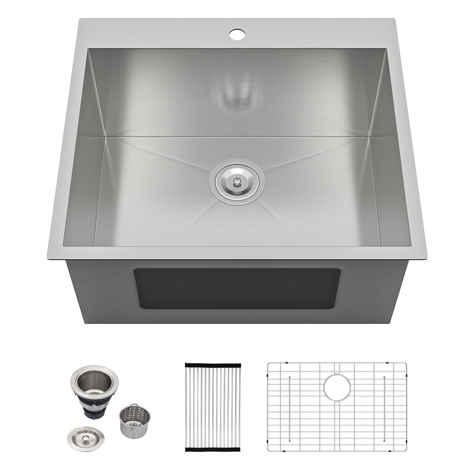 Photo 1 of ***UPDATED 6/7*** Dcolora 25 Inch Drop In Laundry Sink With Faucet, 12" Deep Kitchen Sink Topmopunt Utility Sink 304 Stainless Steel Single Bowl Sink for Laundry Room 25"×22"×12" #DC-SFDOE00186