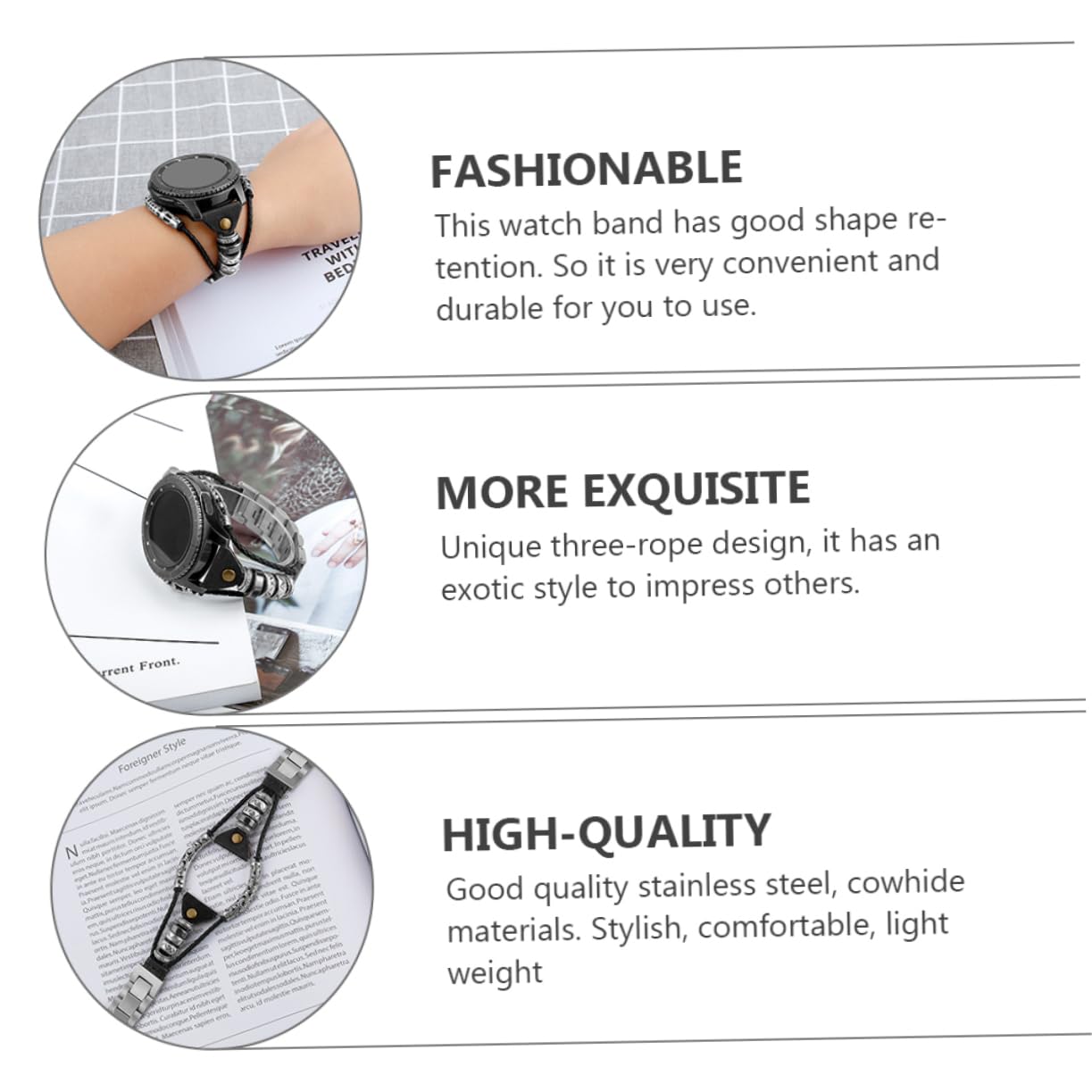 SHINEOFI 1 Pieza Correa de Reloj de Inoxidable para Diseño de Cadena Trenzada Banda de Reemplazo para Smartwatch y Profesional Compatible con Galaxy Watch