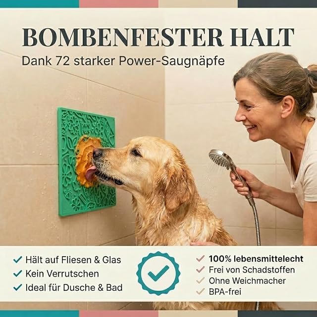 Foto 4 de 8 de Hund ist KÖNIG® Alfombrilla para Perros con Estructura patentada + ventosas