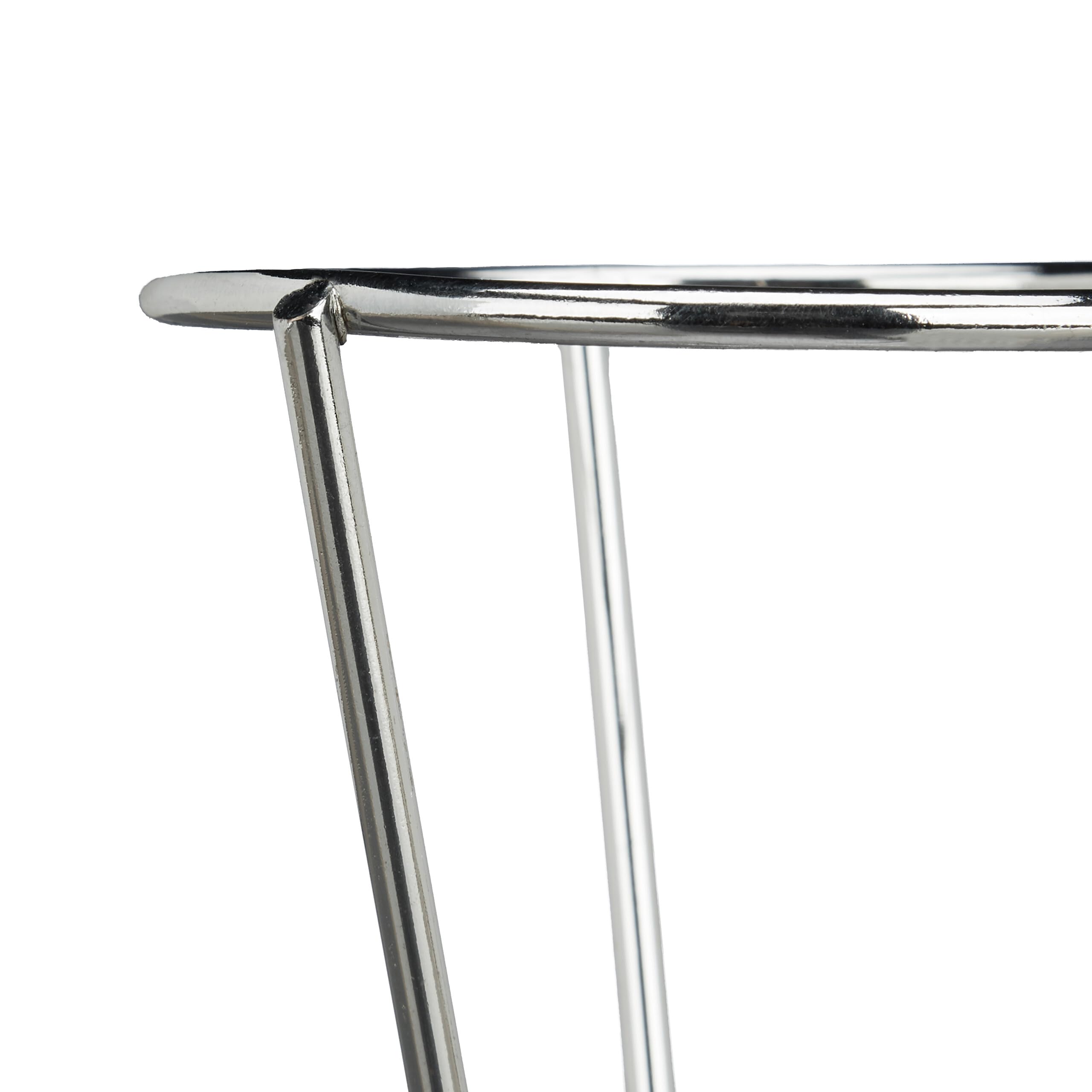 Relaxdays Set da 4 Porta Coni per Patatine Fritte in Acciaio Inox, HxD 16x9,5 cm, Supporto per Chips e Fritture, Argento