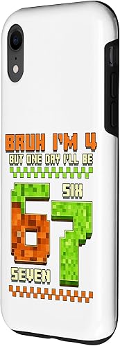 Miniatura 2 de Bruh I'm 4 But One-Day I'll Be 67 Retro 4th Birthday Kids Case for iPhone XR