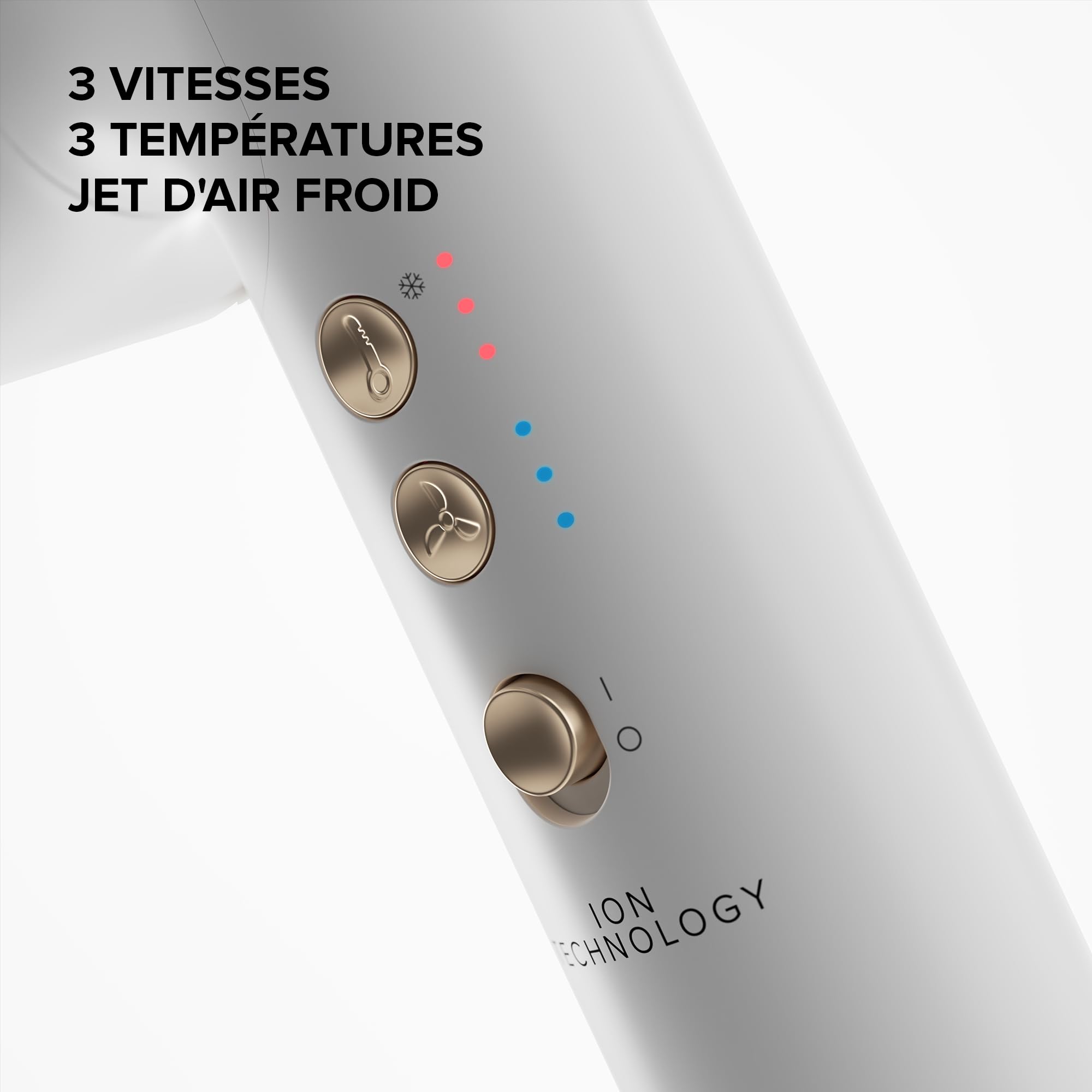 Bellissima sèche-cheveux Gemini, ultra-léger, compact, poignée rotative, moteur digital, flux d'air ultra-puissant, ioniseur, 2 concentrateurs plus diffuseur, 3 vitesses Plus 3 températures