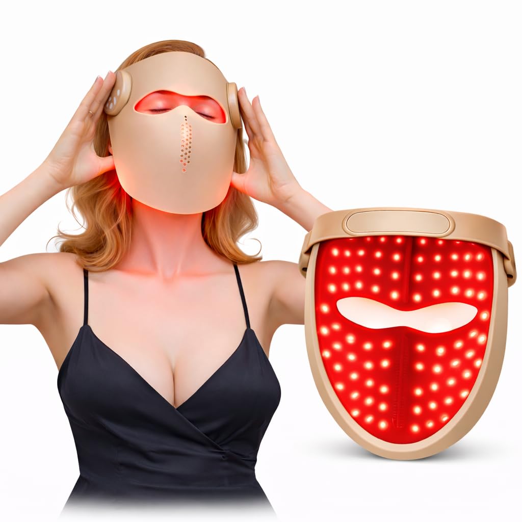 Red Light Therapy for Face FSA Eligible LED Face Mask with Red Blue Near-Infrared Light Wireless Light Therapy