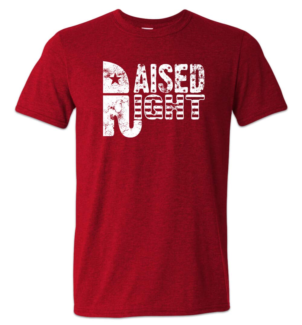 Zepp Tees Raised Right Shirt Patriotic Proud Republican