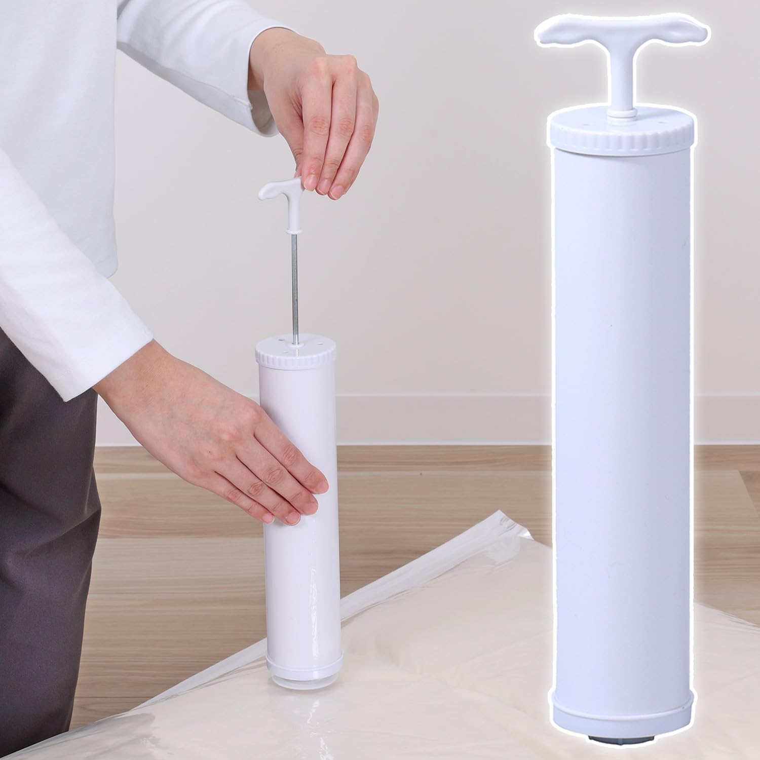 衣類圧縮袋用 手動吸引ポンプ ホワイト×13個 Amazon｜アストロ 圧縮袋専用 手動ポンプ 吸引ポンプ 手軽に圧縮