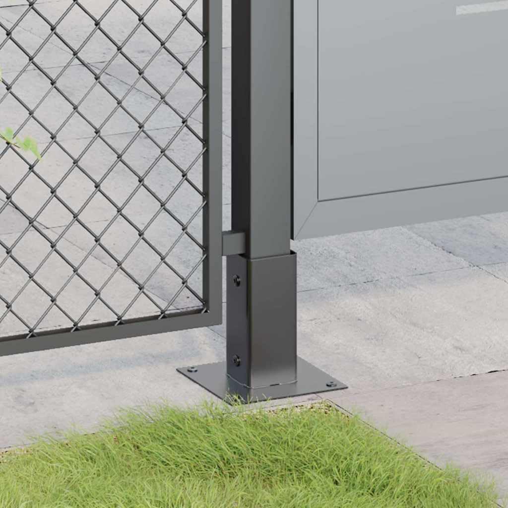 Soporte para postes, cuadrado, 61 x 61 mm, 12 unidades | Acero galvanizado en caliente para hormigón y madera, para cenador, porche, valla