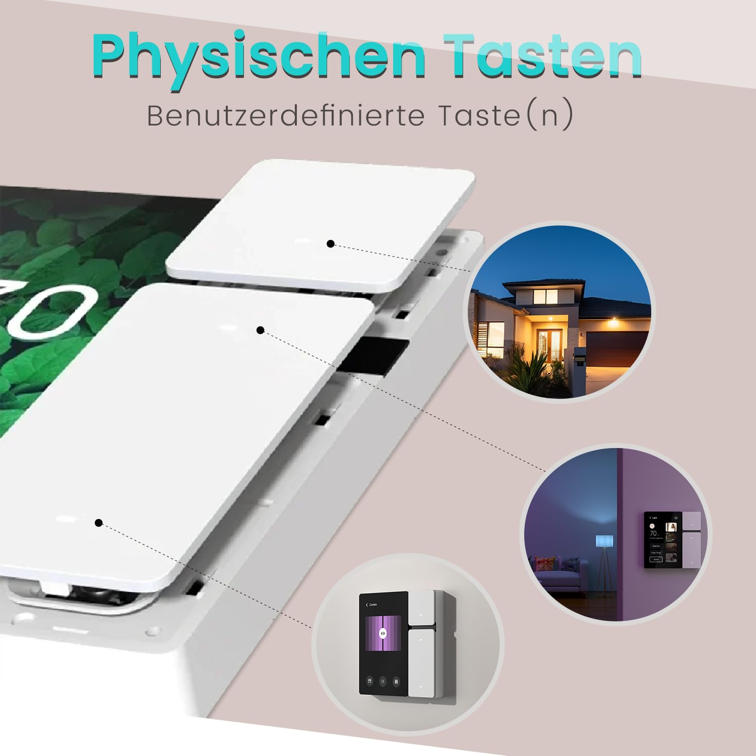 TONGOU Smart Home Bedienfeld, 3,5-Zoll, 2,4-GHz WLAN Connect, BLE Mesh Hub，Unterstützt Sigmesh,IR,Smart Life/Tuya-App, unterstützt Alexa, verfügt über drei physische Tasten, drei Relaiskanäle