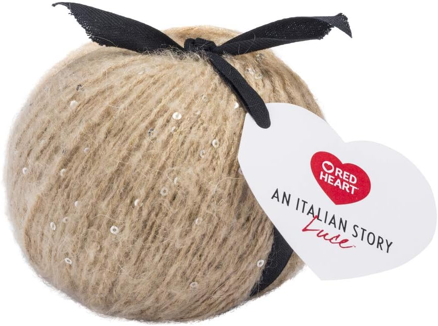 Red Heart Italian Story Luce Mohair Blend Yarn, Sabbia